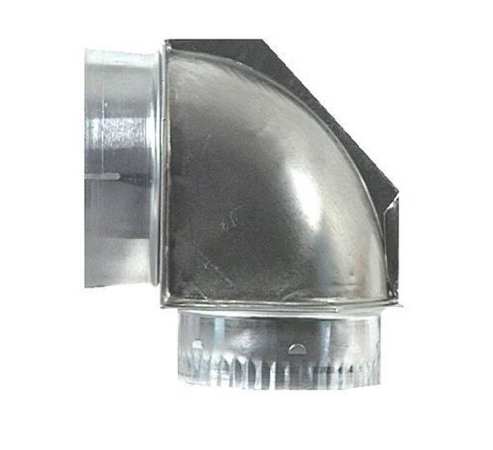 Innovative, lightweight aluminum ell that turns 90° within a 4 1/2" space. 