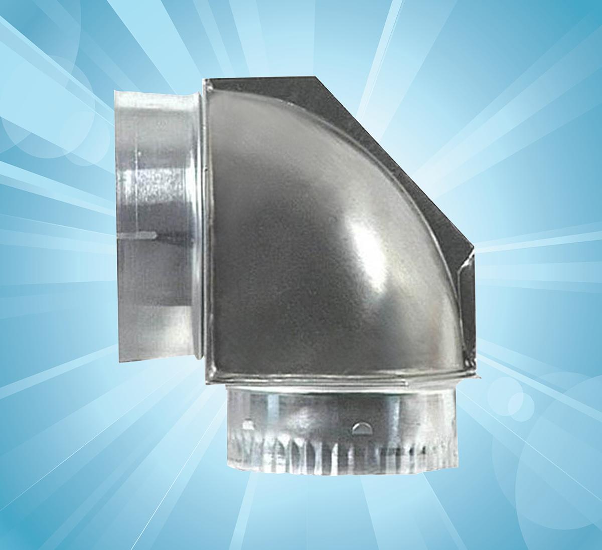 Innovative, lightweight aluminum ell that turns 90° within a 4 1/2" space.