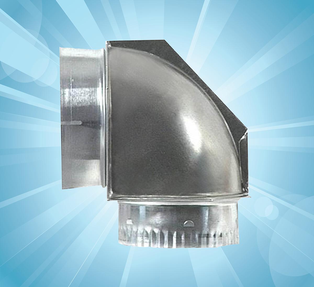 Innovative, lightweight aluminum ell that turns 90° within a 4 1/2" space. 