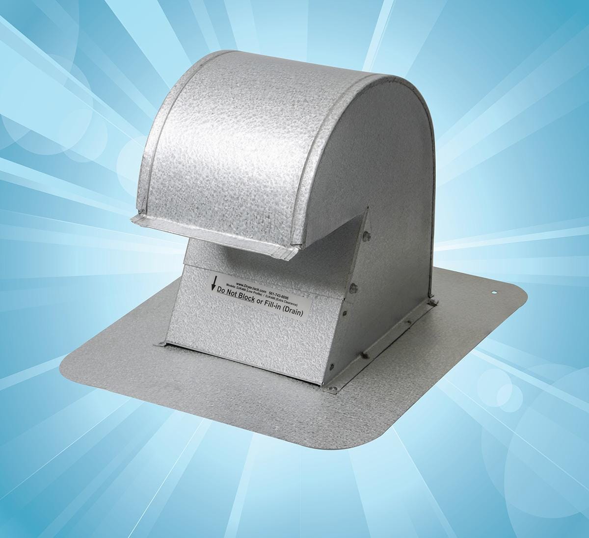 The DryerJack Model DJK486 roof vent termination is specifically designed for dryer venting.